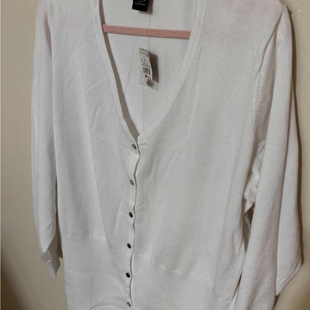 Ashley Stewart White Cardigan
